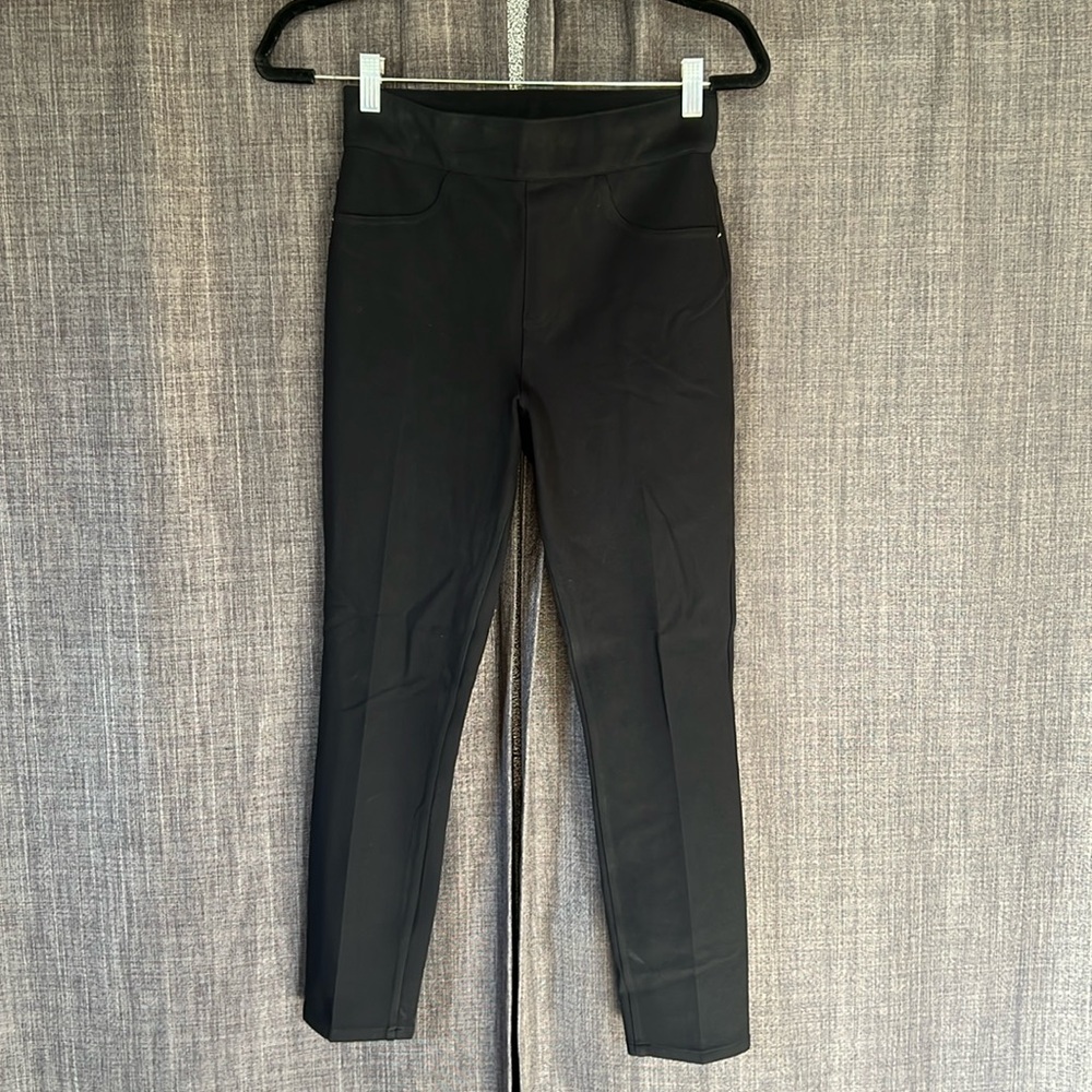 Spanx black pull on jeggings size small stretchy elastic material
